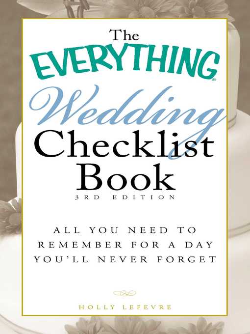 Title details for The Everything Wedding Checklist Book by Holly Lefevre - Available